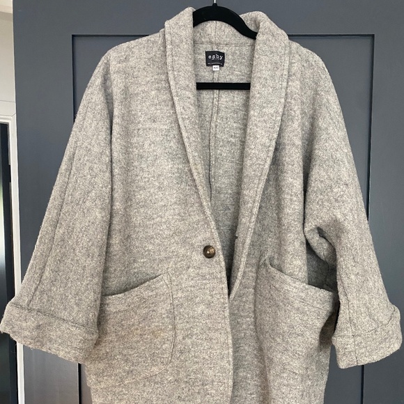 ESBY CORA DUSTER IN HARBOR GREY WOOL XS/S - Picture 1 of 5